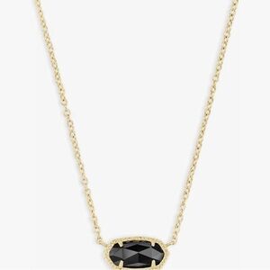 Kendra Scott Elisa 14K Gold Plated Necklace with Black Stone